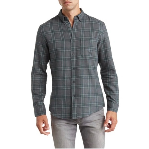 14th & Union Navy India Ink Easy Plaid Flannel Shirt - Picture 1 of 15